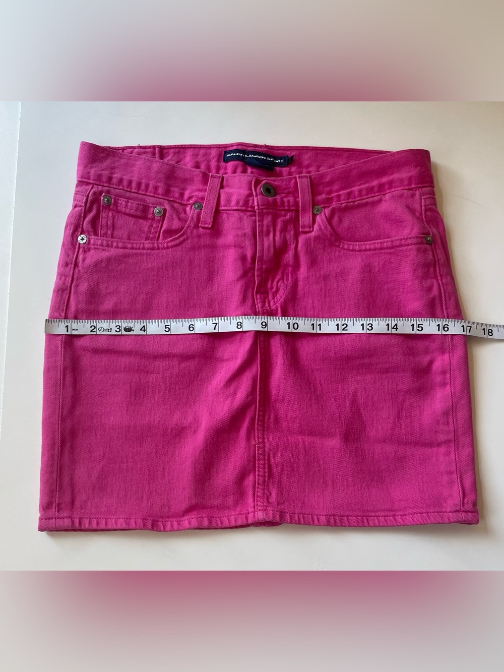 Ralph Lauren Hot Pink Cotton Denim Mini Skirt - Picture 5 of 7
